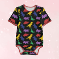 Colorful Lil Dinos Black Adult Unisex SnappieSuit - Puppy's Aesthetics