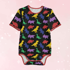 Colorful Lil Dinos Black Adult Unisex SnappieSuit - Puppy's Aesthetics