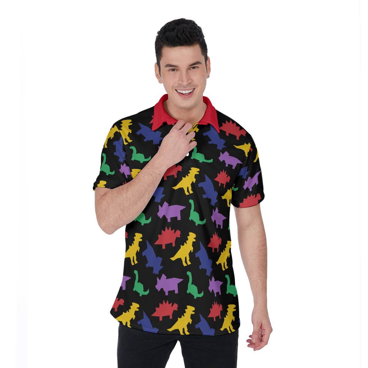 Colorful Lil Dinos Polo Shirt - Puppy's Aesthetics