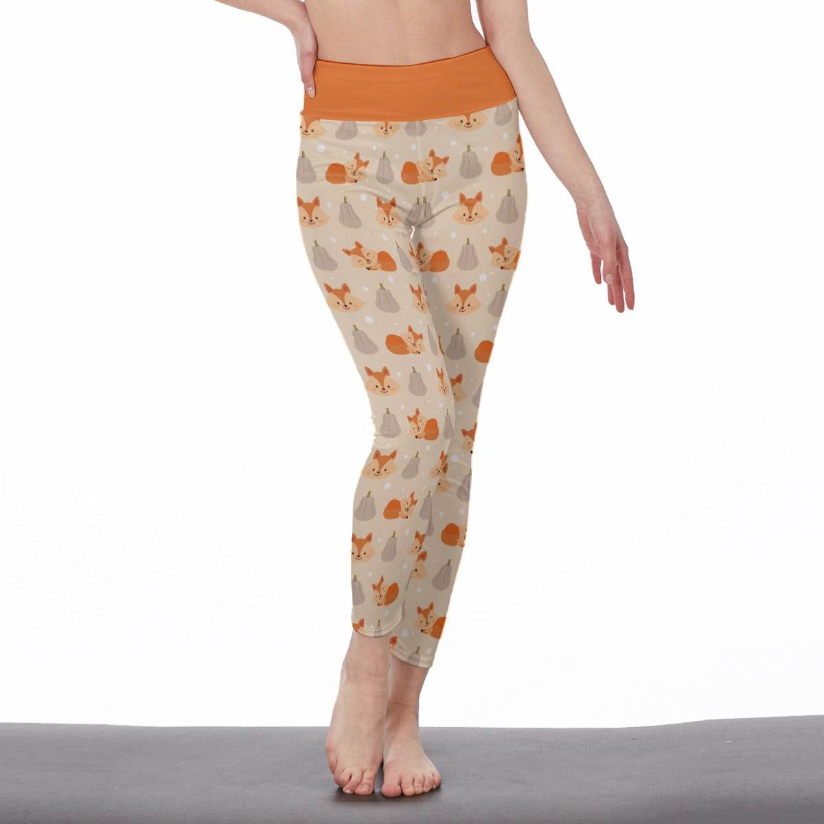 Fall Foxes High Waist Leggings - Puppy's Aesthetics