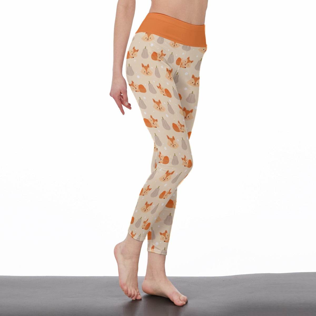 Fall Foxes High Waist Leggings - Puppy's Aesthetics