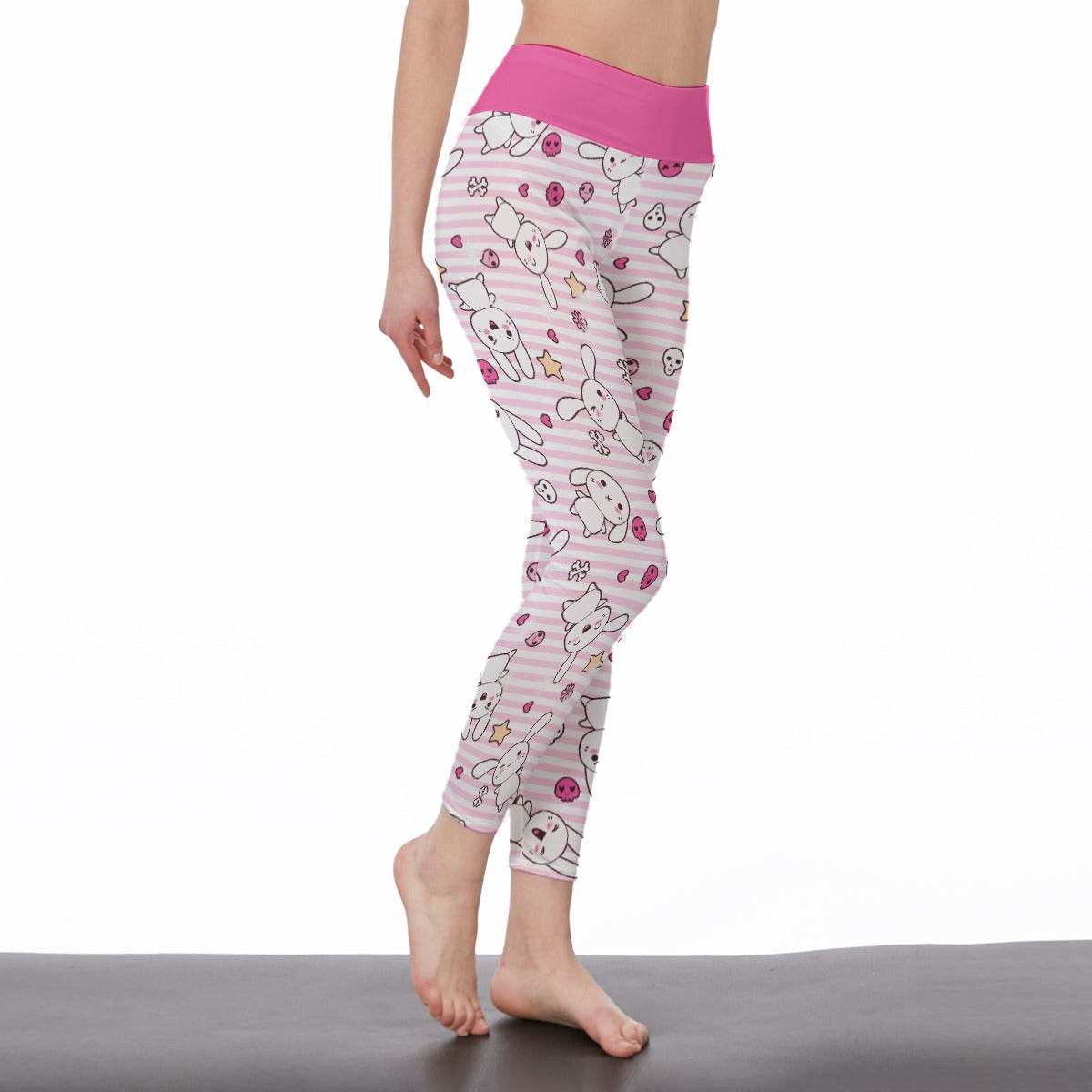 Hop 'n' Stripe High Waist Leggings - Puppy's Aesthetics