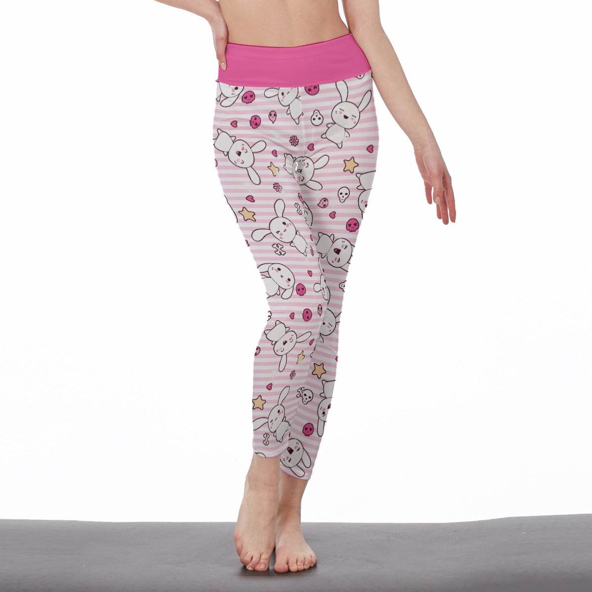 Hop 'n' Stripe High Waist Leggings - Puppy's Aesthetics