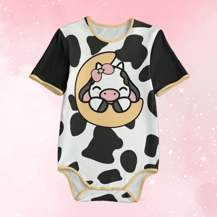 Kawaii Cow & Moon Adult Unisex SnappieSuit - Puppy's Aesthetics