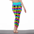 Neon Stripes & Stars High Waist Leggings - Puppy's Aesthetics