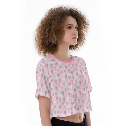 Pastel Balloons Crop Top - Puppy's Aesthetics