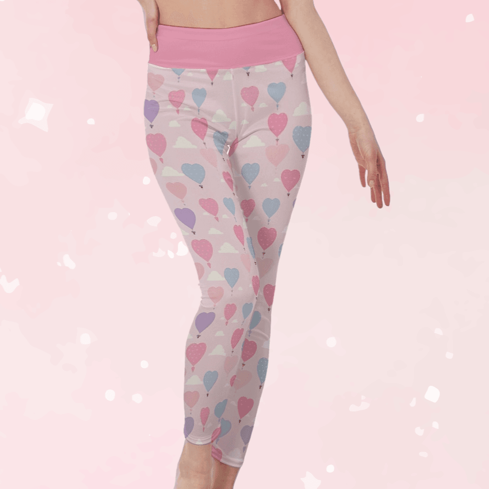 Pastel Balloons High Waist Leggings - Puppy's Aesthetics