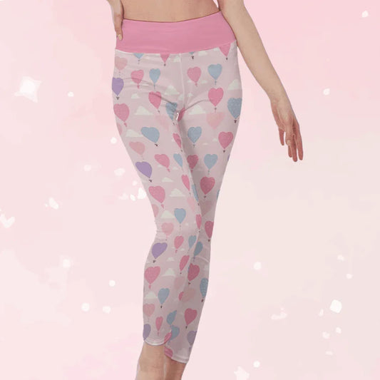 Pastel Balloons High Waist Leggings - Puppy's Aesthetics