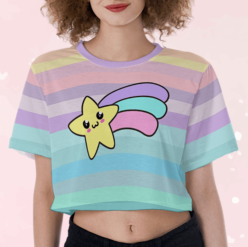 Pastel Dreambow Crop Top - Puppy's Aesthetics