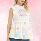 'Pastel Princess' Pastel Hearts Ruffle Blouse - Puppy's Aesthetics