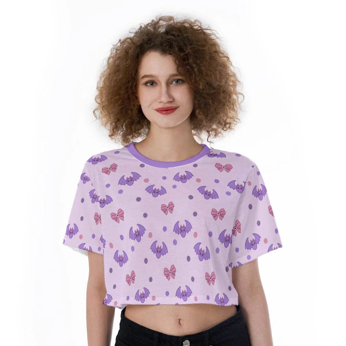 Pastel Spoopy Bats Crop Top - Puppy's Aesthetics