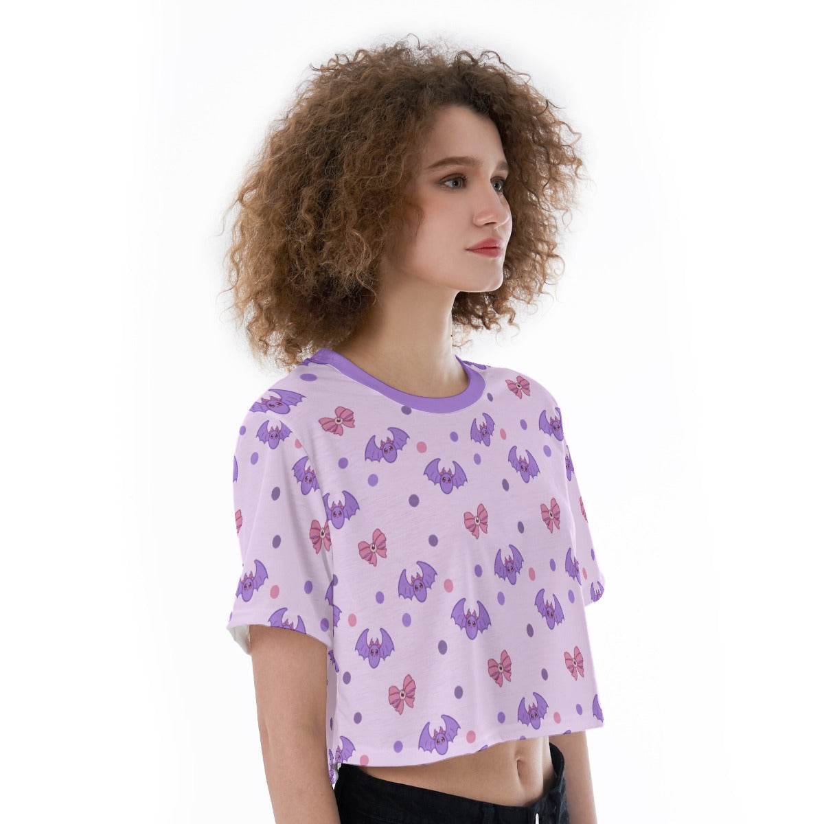 Pastel Spoopy Bats Crop Top - Puppy's Aesthetics