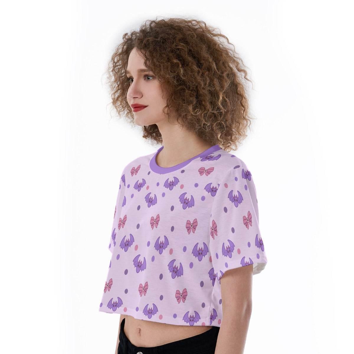 Pastel Spoopy Bats Crop Top - Puppy's Aesthetics