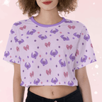 Pastel Spoopy Bats Crop Top - Puppy's Aesthetics