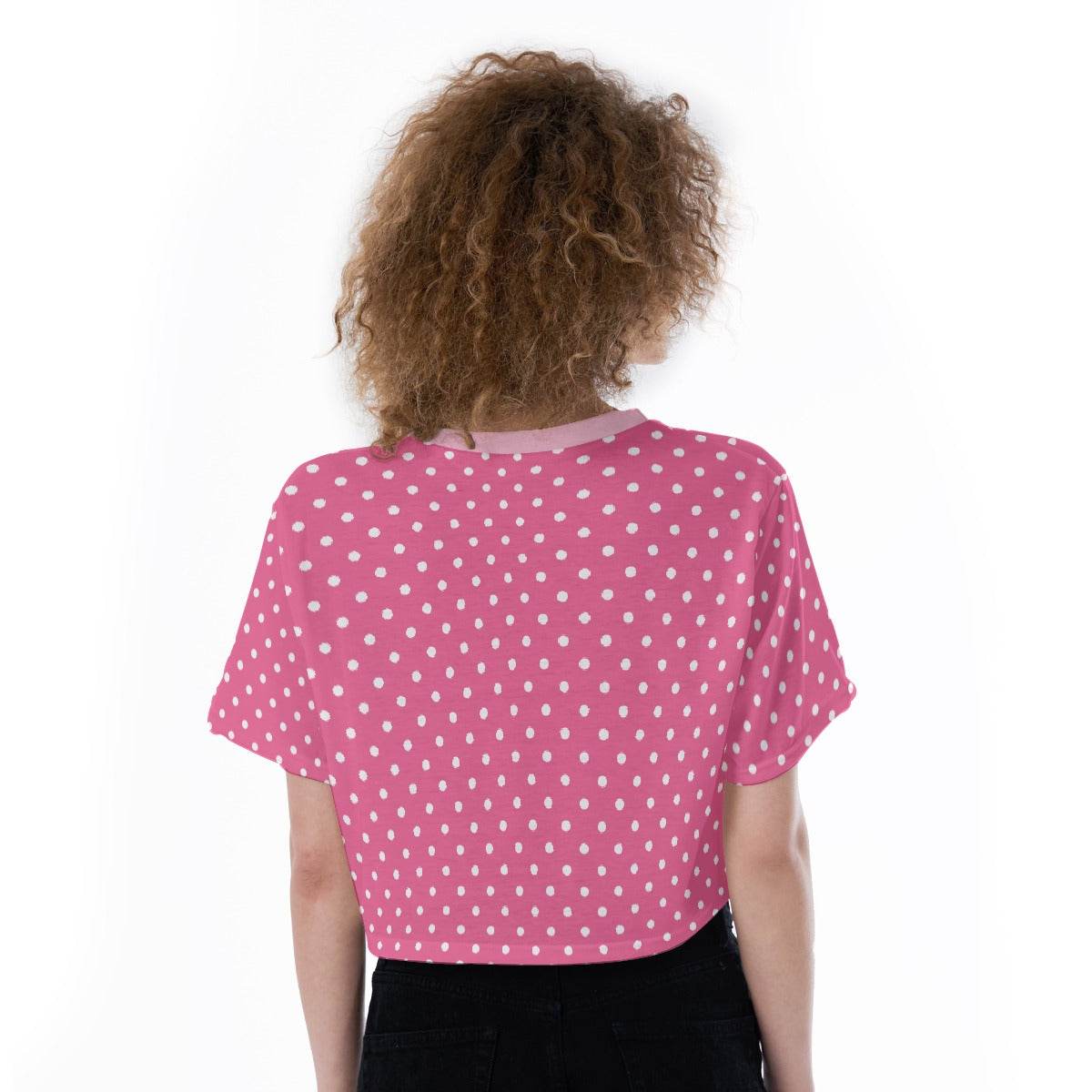 Pink Polka Dot Crop Top - Puppy's Aesthetics