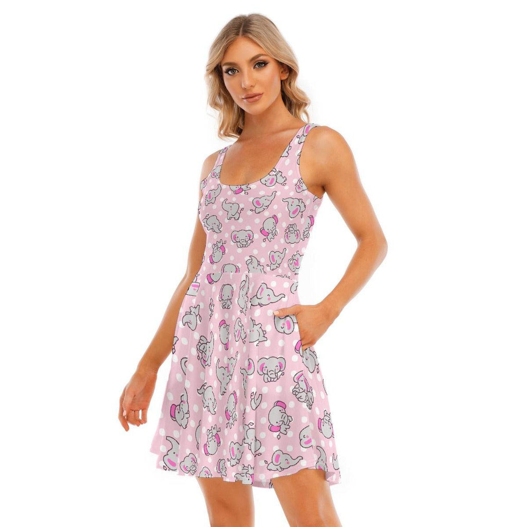 Pink Snugglephant Skater Dress - Puppy's Aesthetics