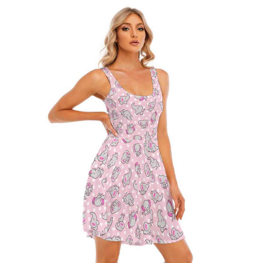 Pink Snugglephant Skater Dress - Puppy's Aesthetics