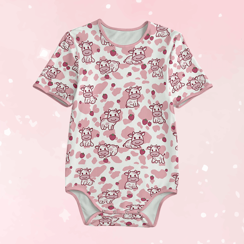 Strawbaby Cow Adult Unisex SnappieSuit - Puppy's Aesthetics