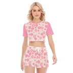 Strawberries & Daisies 2Pc Shorts Set - Puppy's Aesthetics