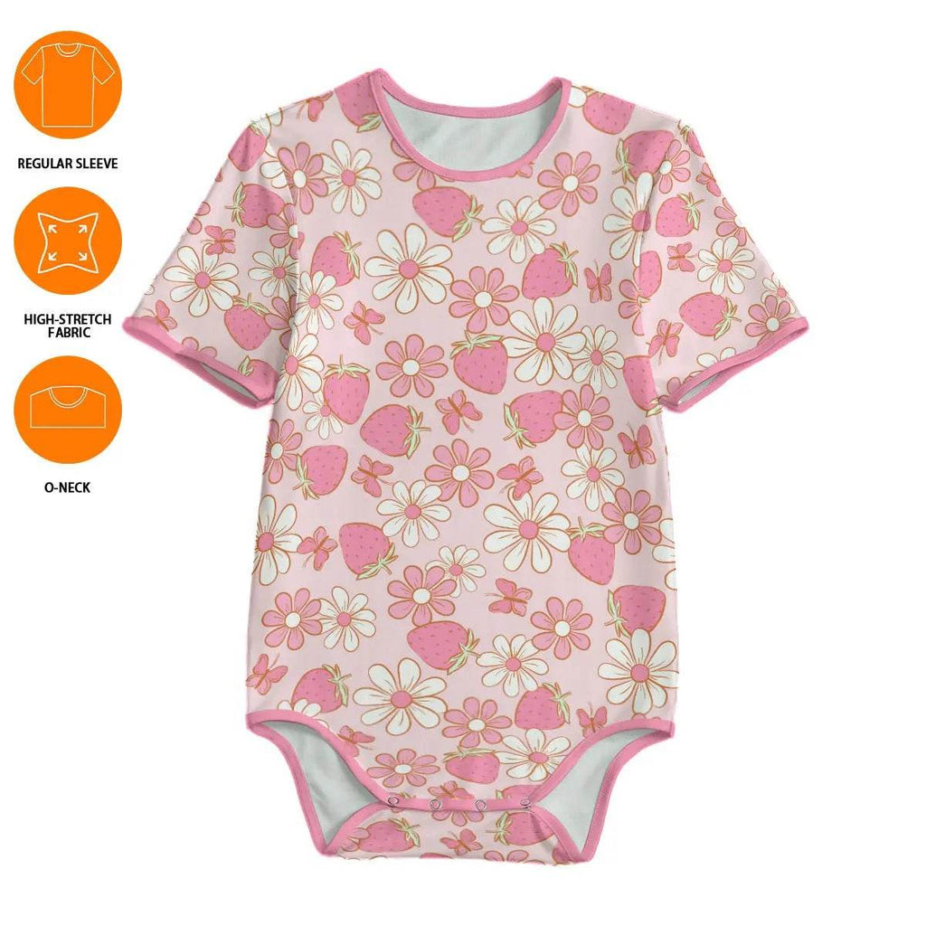 Strawberries & Daisies Adult Unisex SnappieSuit - Puppy's Aesthetics