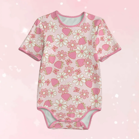 Strawberries & Daisies Adult Unisex CuddleSuit - Puppy's Aesthetics