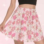 Strawberries & Daisies Mini Skirt - Puppy's Aesthetics