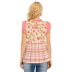 Strawberry Plaid Ruffle Blouse - Puppy's Aesthetics