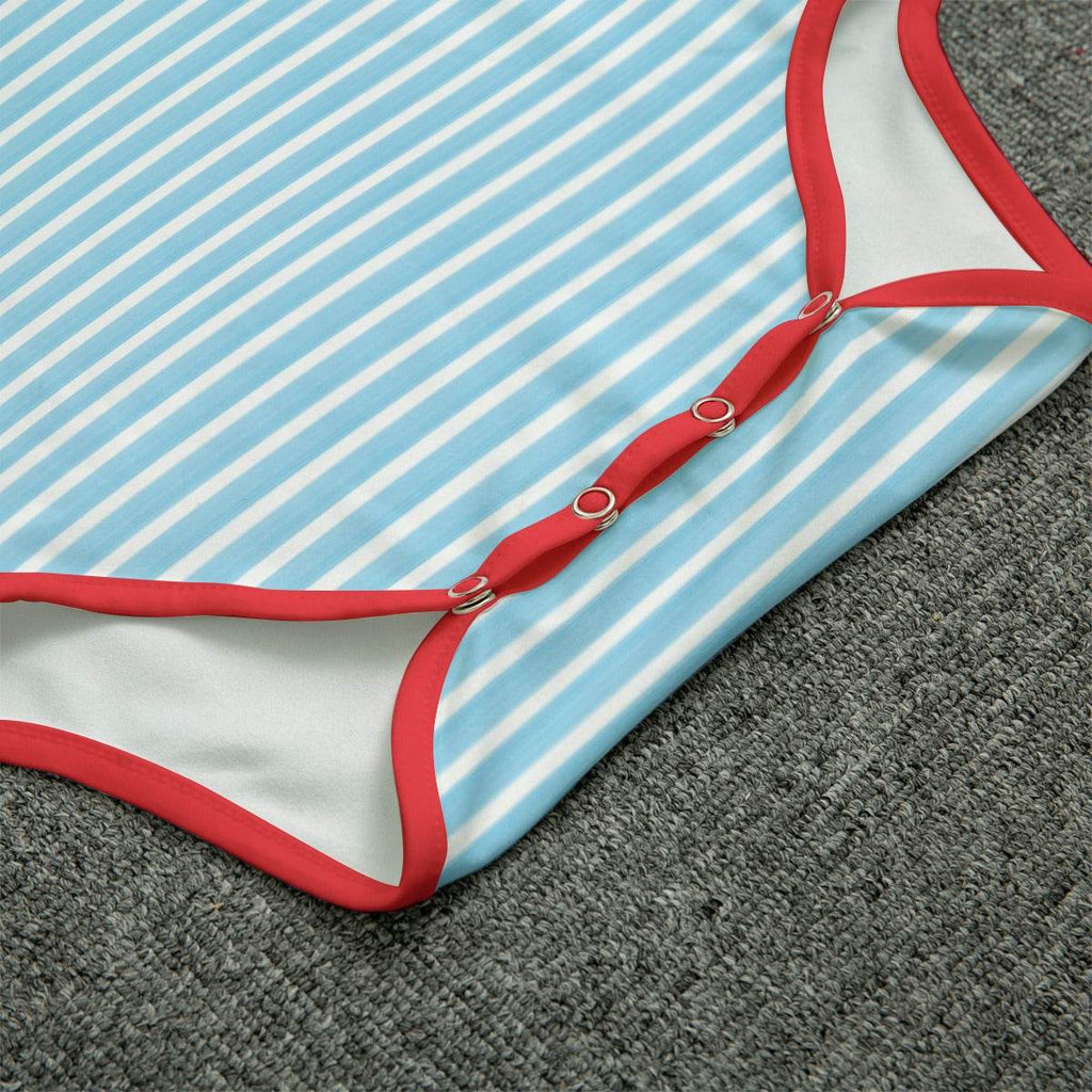 Striped Firetruck Adult Unisex SnappieSuit - Puppy's Aesthetics