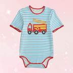 Striped Firetruck Adult Unisex SnappieSuit - Puppy's Aesthetics