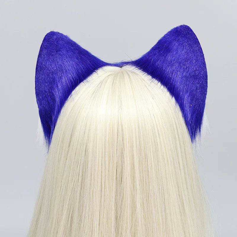 Furry Blue Kitten Ears - Puppy's Aesthetics