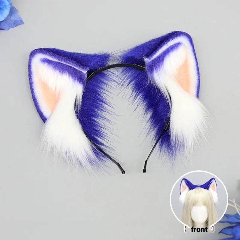 Furry Blue Kitten Ears - Puppy's Aesthetics