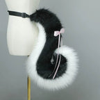 Cute Black Petplay Bows Ears & Tail Set (Also Sold Separately) - Puppy's Aesthetics