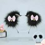 Cute Black Petplay Bows Ears & Tail Set (Also Sold Separately) - Puppy's Aesthetics