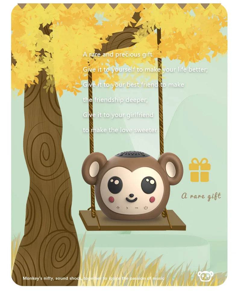 Moozic Piggy & Monkey Mini Pocket Bluetooth Speaker - Puppy's Aesthetics