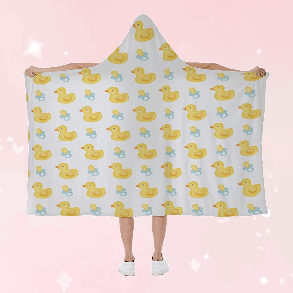 Lil Quacky Hooded Blanket Soft Fleece Lining - Puppy's Aesthetics
