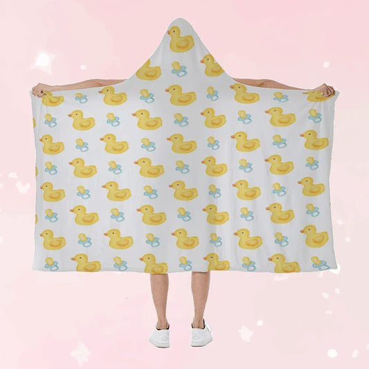Lil Quacky Hooded Blanket Soft Fleece Lining - Puppy's Aesthetics