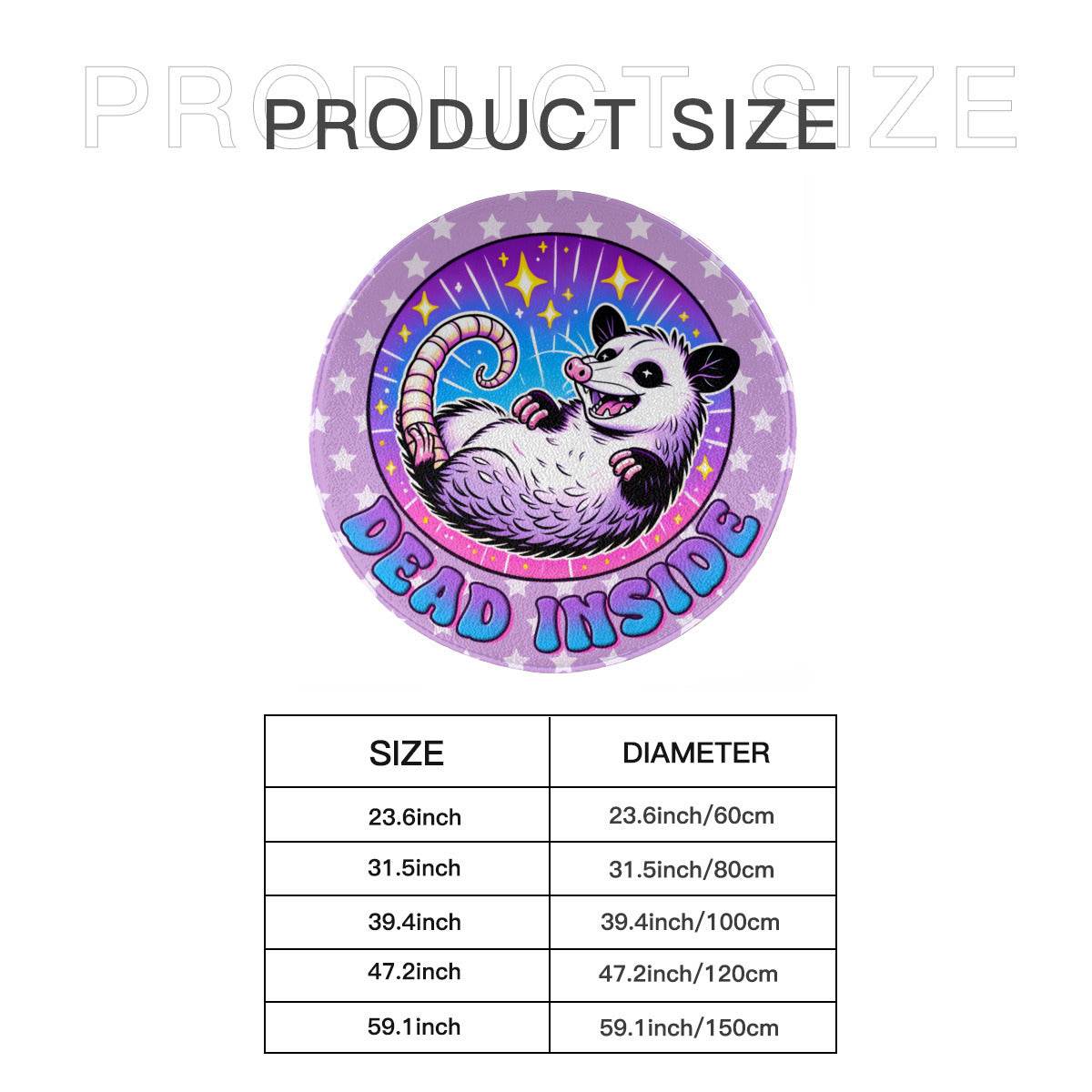 Kawaii Dead Inside Round Mat - Puppy's Aesthetics