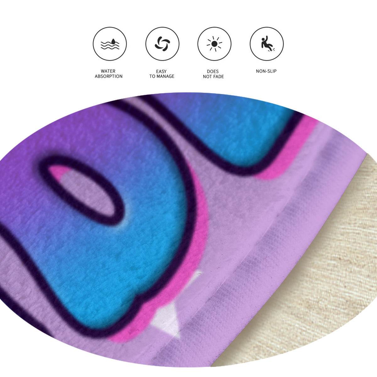 Kawaii Dead Inside Round Mat - Puppy's Aesthetics