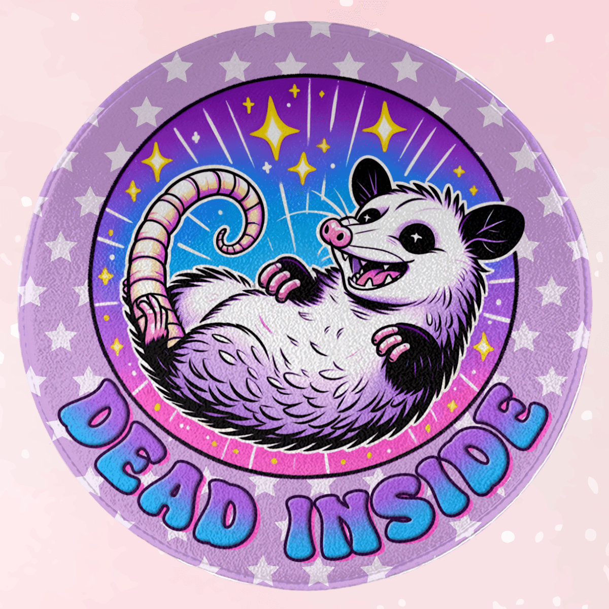 Kawaii Dead Inside Round Mat - Puppy's Aesthetics