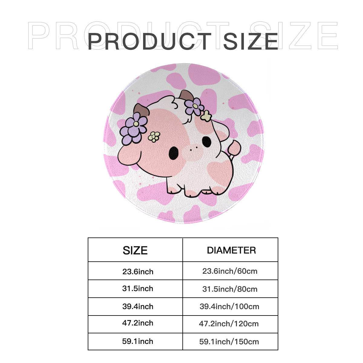 Kawaii Pink Cow Rug - Puppy's Aesthetics
