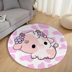 Kawaii Pink Cow Rug - Puppy's Aesthetics