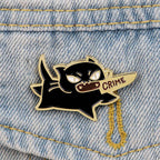 Black Cat Crime Enamel Pin - Puppy's Aesthetics