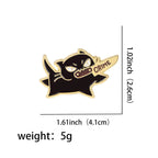 Black Cat Crime Enamel Pin - Puppy's Aesthetics