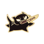 Black Cat Crime Enamel Pin - Puppy's Aesthetics