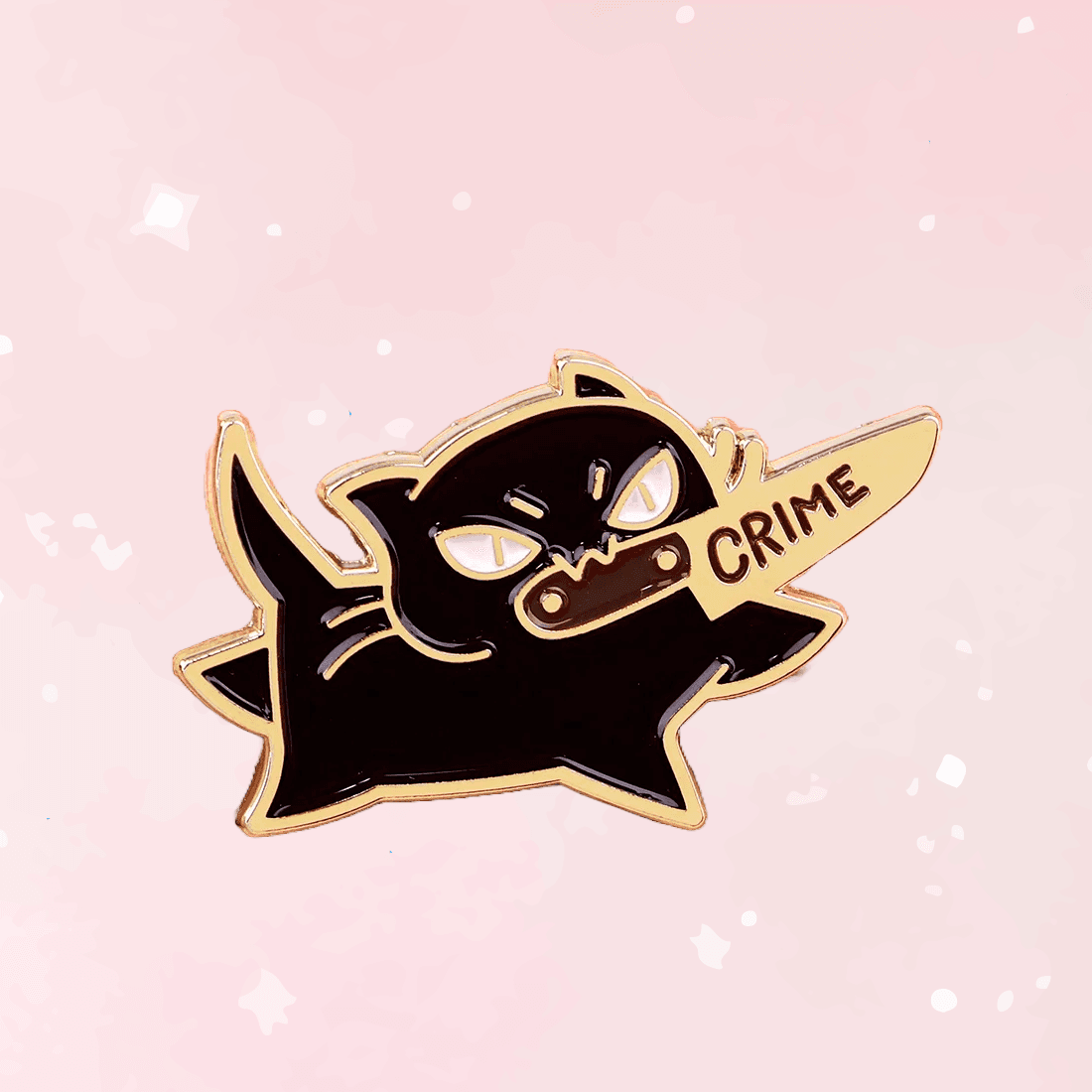 Black Cat Crime Enamel Pin - Puppy's Aesthetics