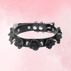 Black Rose Beautiful Spike Collar - Puppy's Aesthetics