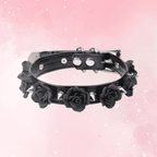 Black Rose Beautiful Spike Collar - Puppy's Aesthetics