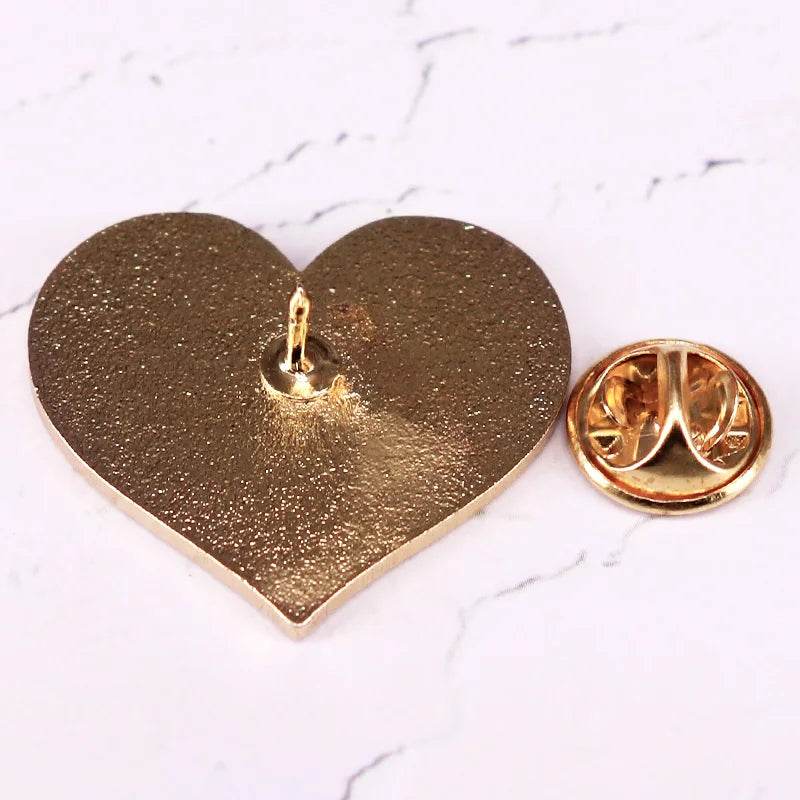 Currently Overthinking Glitter Heart Enamel Pin - Puppy's Aesthetics