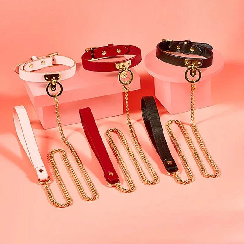 Luxury Leather Collar & Leash Set (Colors) - Puppy's Aesthetics