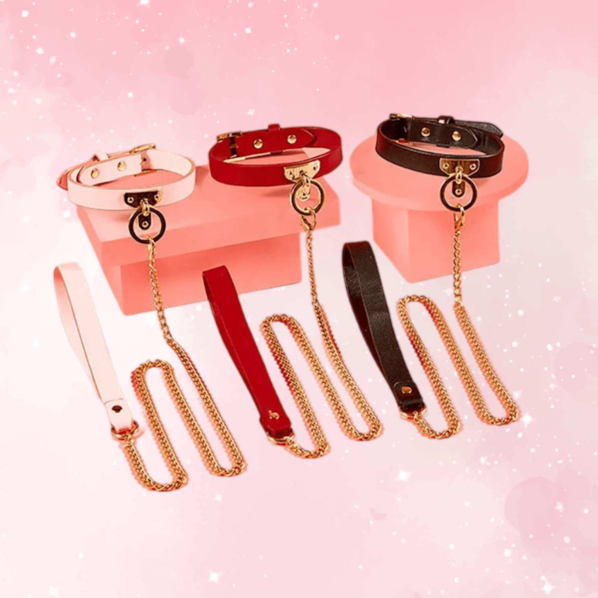 Luxury Leather Collar & Leash Set (Colors) - Puppy's Aesthetics